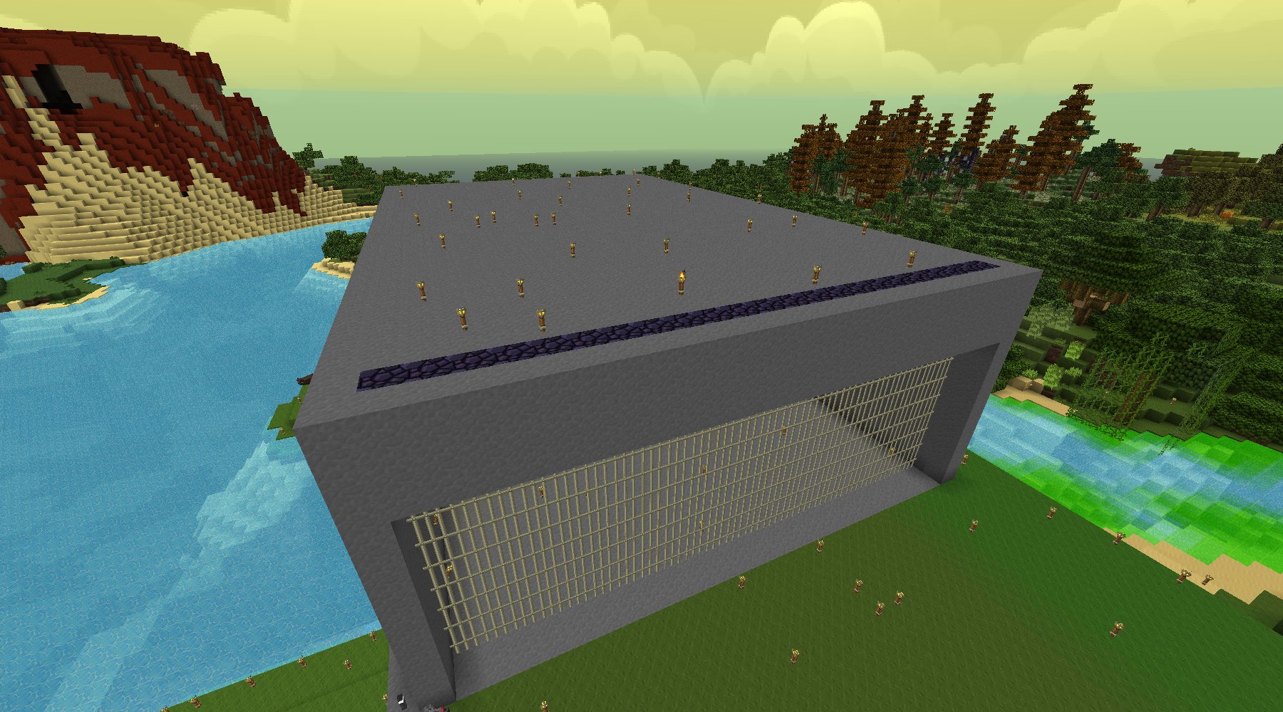 格納庫の外装と内装を進める W 叢雲町拡張計画 19 Minecraftチラシの裏