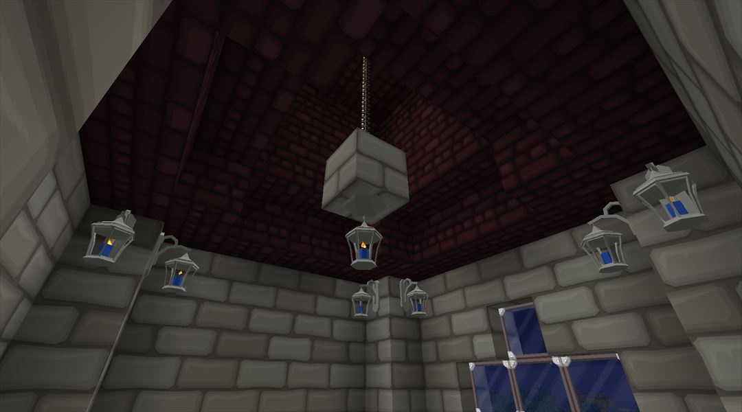 オルレフ城正門の整備 大階段前の警備室の整備 Minecraftチラシの裏