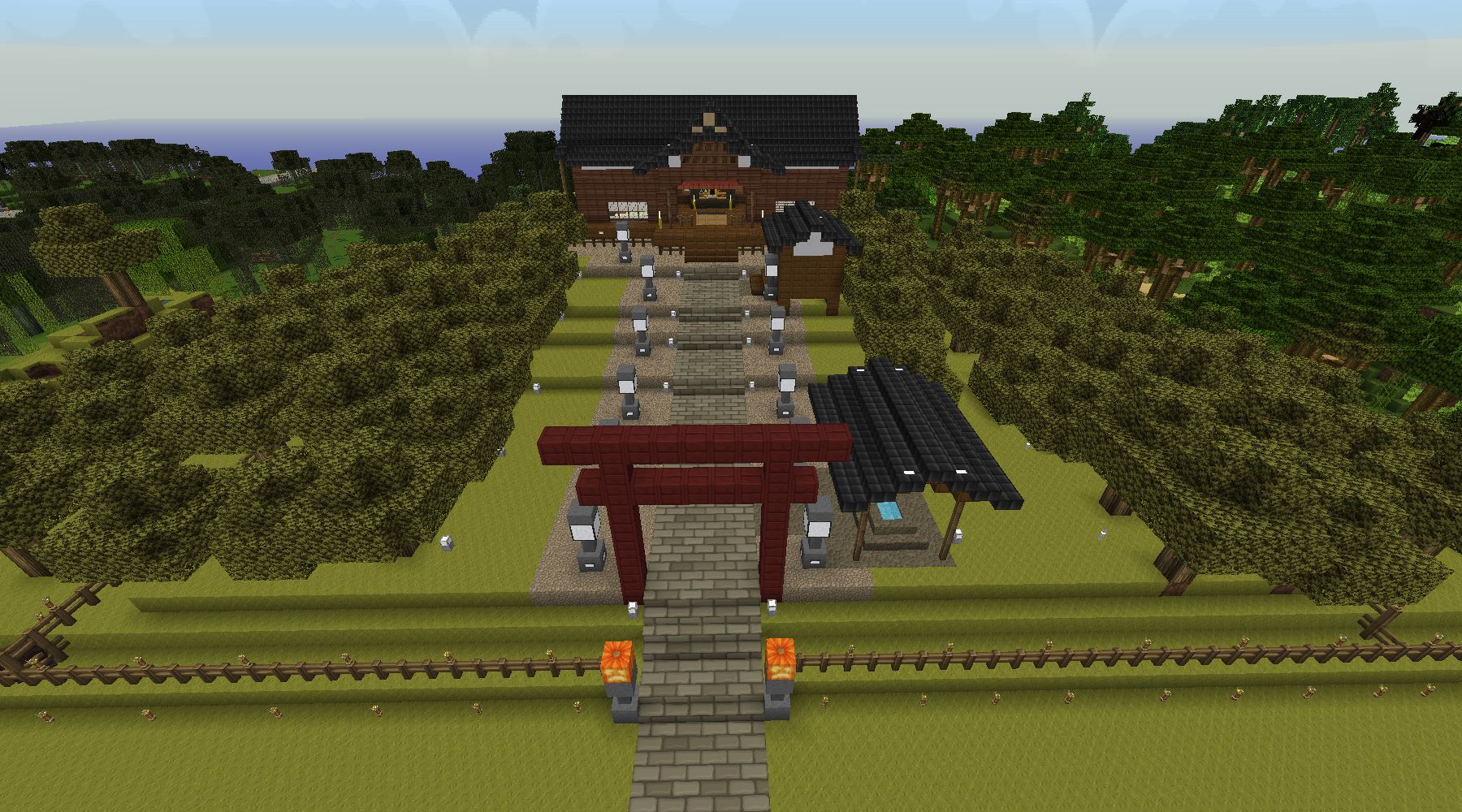 初詣をしよう 神社を開発後編 叢雲町拡張計画 13 Minecraftチラシの裏