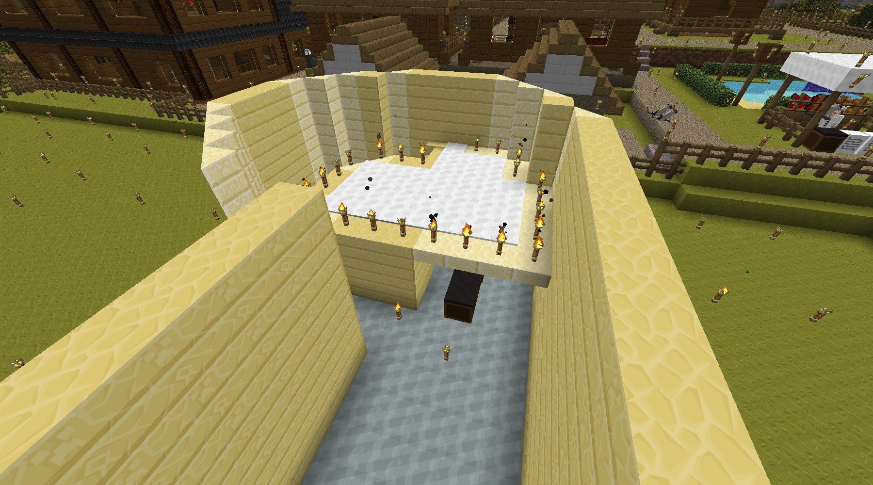 特殊な形状の建物を建てる 叢雲町拡張計画 16 Minecraftチラシの裏