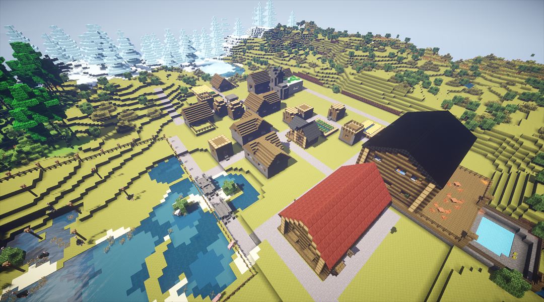 村人向けの小型ログハウスを建てる ヽ ゚ ゚ ノ Minecraftチラシの裏