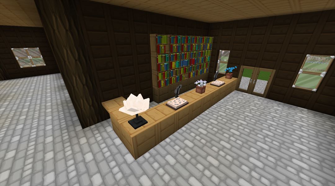 ホテルの受付と従業員向けのスペースを作る リゾート作成 26 Minecraftチラシの裏