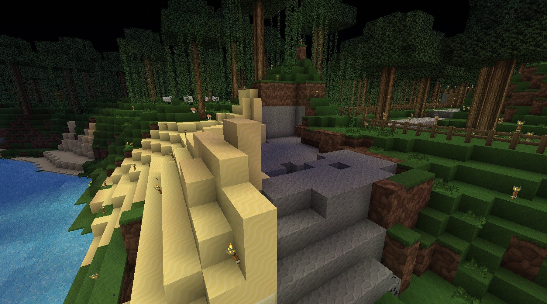 山水村に漁港をつくろうヽ ﾟ ﾟ ノシンプルイズベストｗ Minecraftチラシの裏