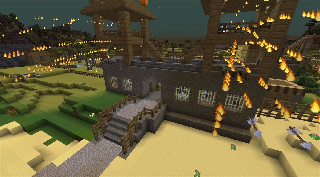 風砂村の防衛設備完成 壮絶な攻撃力が今ここに Minecraftチラシの裏