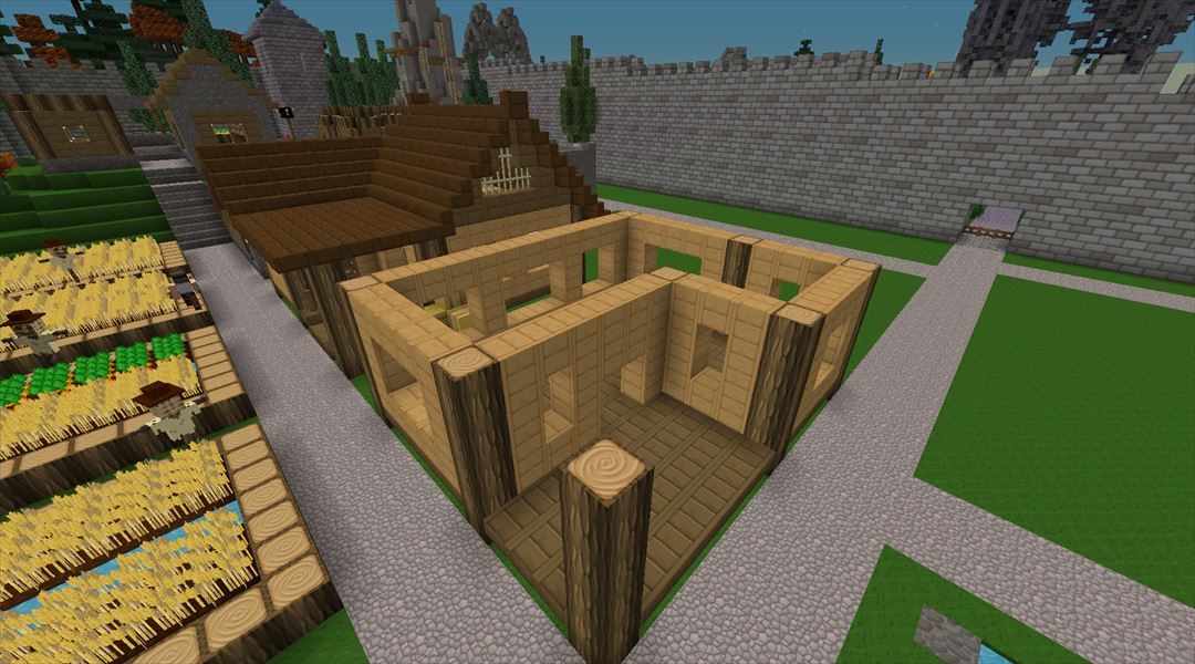 村においしい食事を提供しよう パン屋さんの建築 西部新村開拓編 19 Minecraftチラシの裏