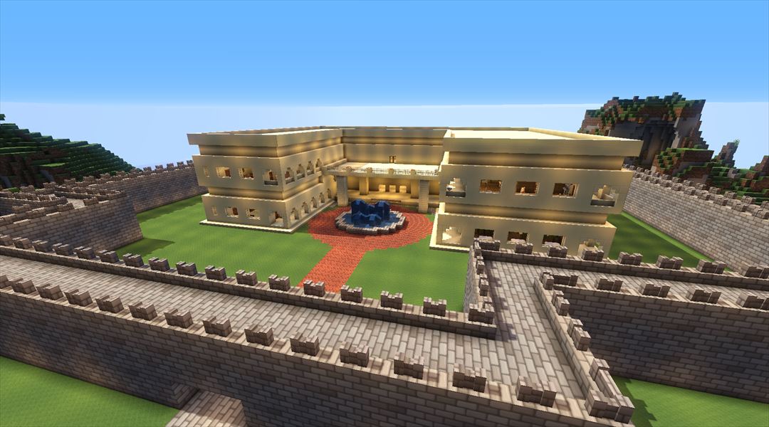 オルレフ邸の建設 外壁の整備と玄関上テラスを整備 Minecraftチラシの裏