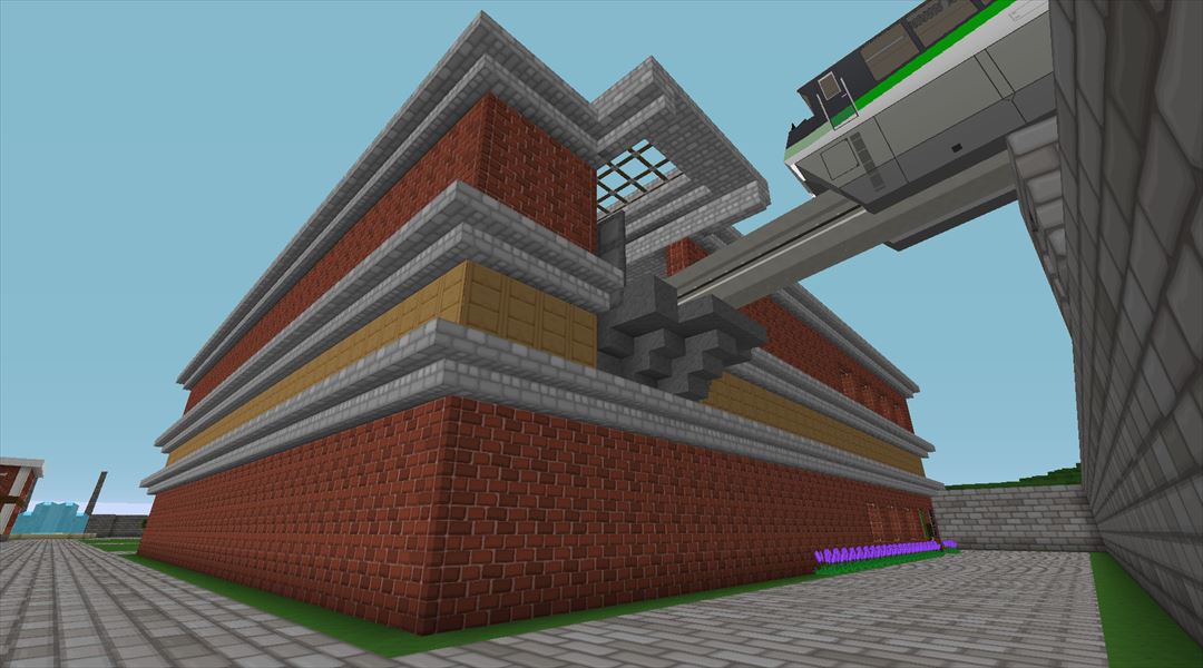 モノレールで増設された駅の1階部分を整備する Minecraftチラシの裏