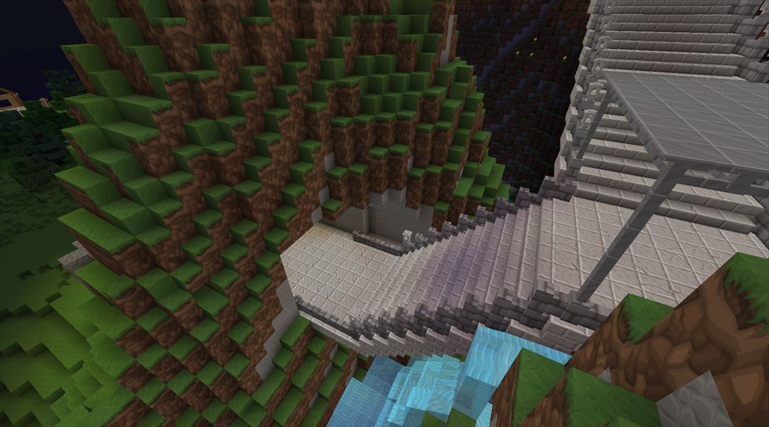 オルレフ城正門の整備 高台に続く大階段を作成 Minecraftチラシの裏