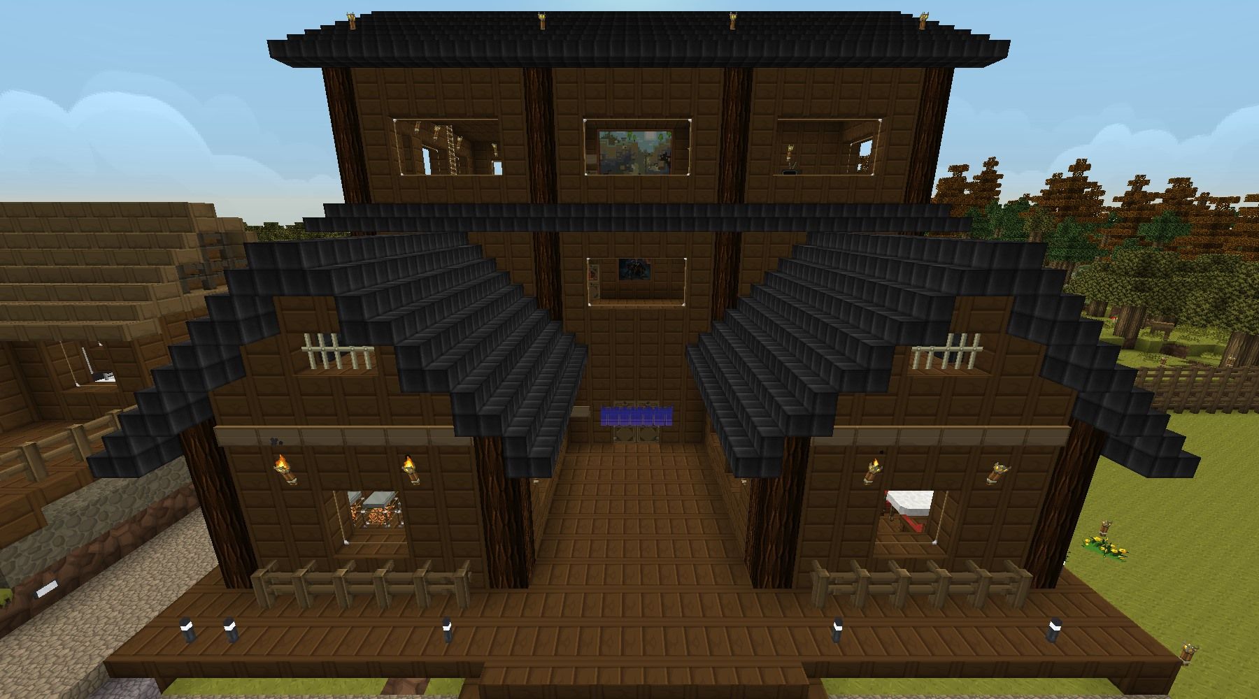 城下町に和風な旅館建築 美人受付嬢付ｗ Minecraftチラシの裏