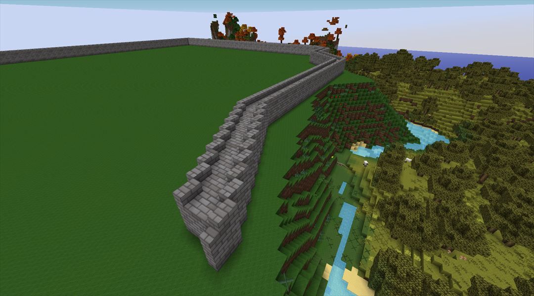 叢雲町第２次開発計画 ２次開発スペースを城壁で囲む Minecraftチラシの裏
