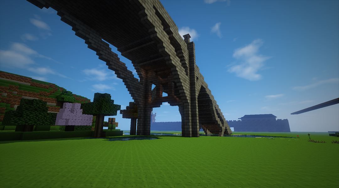 叢雲町第２次開発計画 高台部分への橋を架ける Minecraftチラシの裏