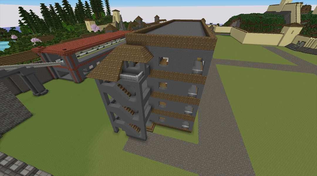 マンションの外装と階段を整備する 西部町開拓編 31 Minecraftチラシの裏