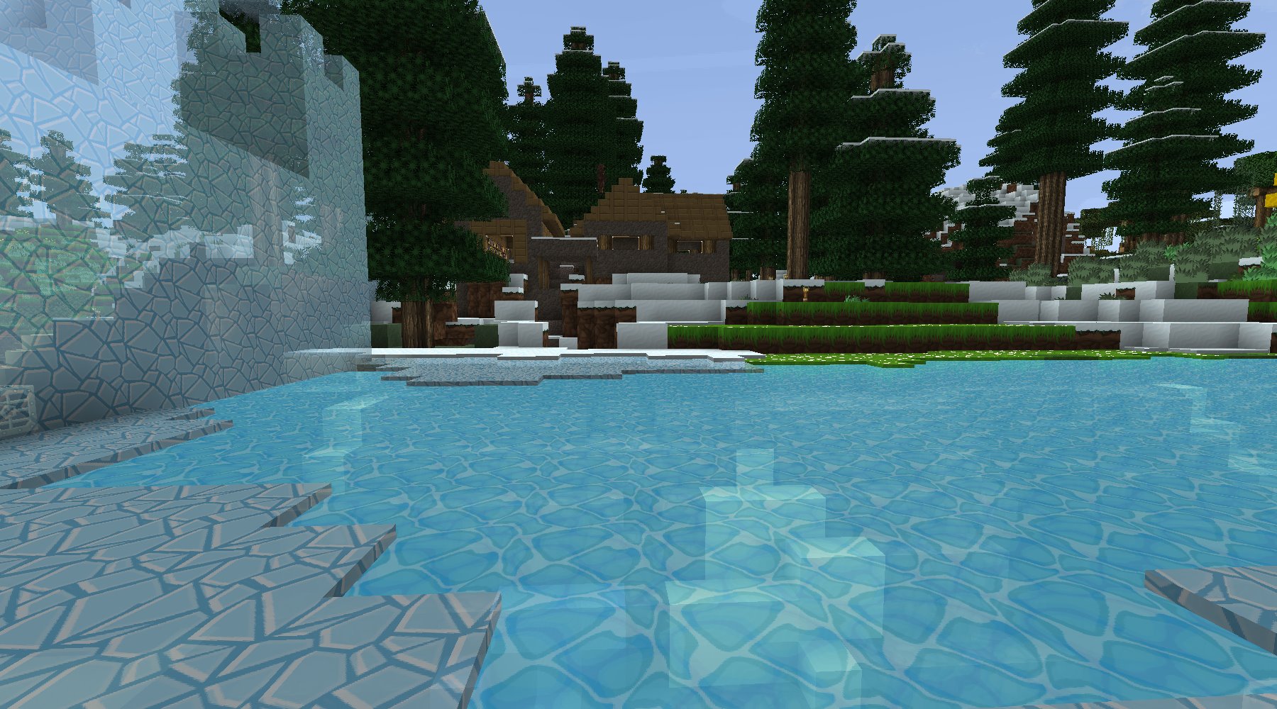 花園に寄り添う新たな村と謎の氷の城 ヽ ﾟ ﾟ ノ Minecraftチラシの裏