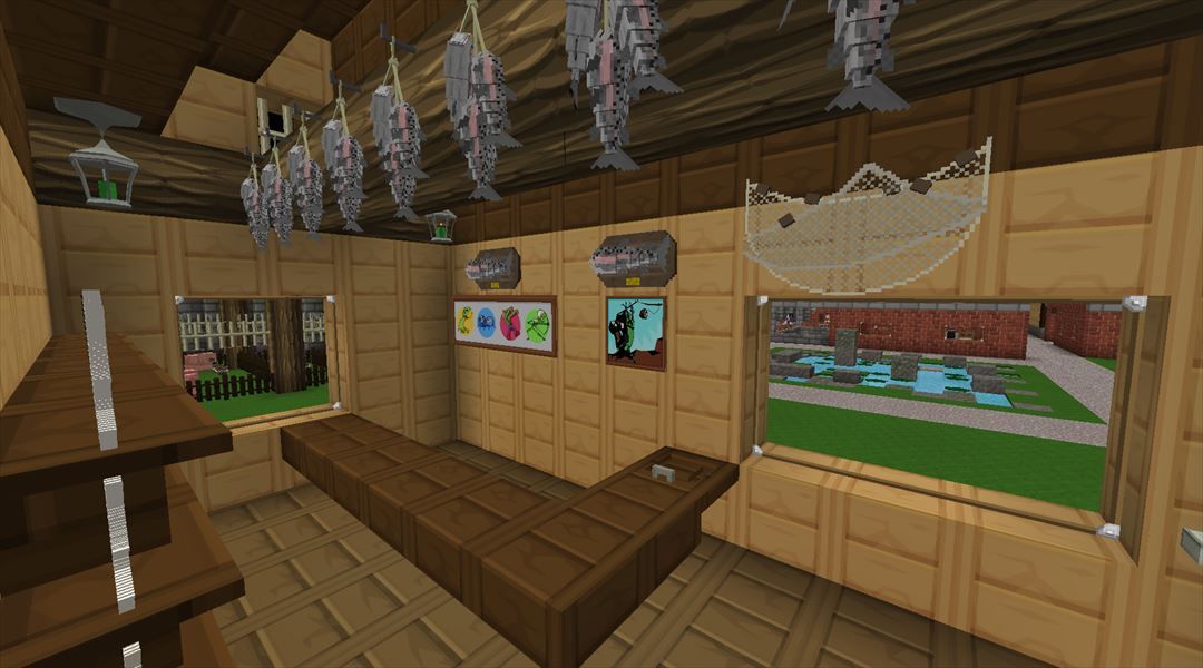 村の近所で釣りをしよう 釣具店の作成 西部新村開拓編 24 Minecraftチラシの裏