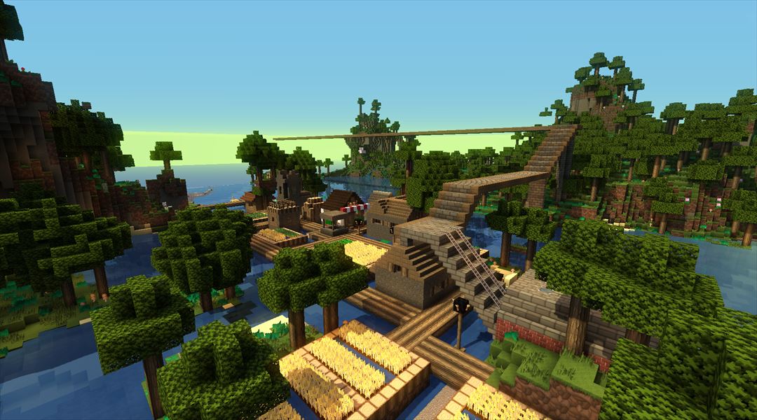 湖畔の村と叢雲町を線路で結ぼう Minecraftチラシの裏