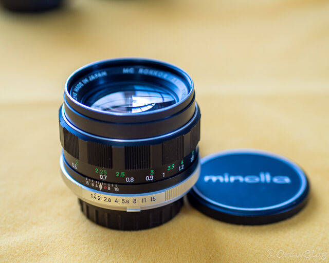 オールドレンズ MINOLTA MC ROKKOR-PF 58mm F1.4 緑のロッコール