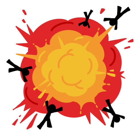 爆発-イラスト-人
