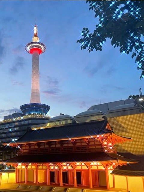 Japanese call girl love the view of Kyoto Tower