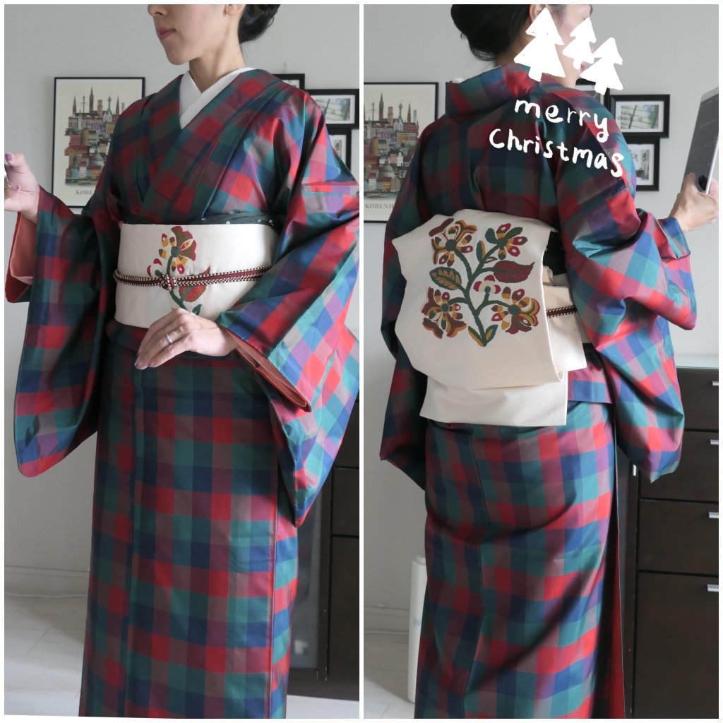 やっぱりクリスマス着物 ひいばあ好み 私好み