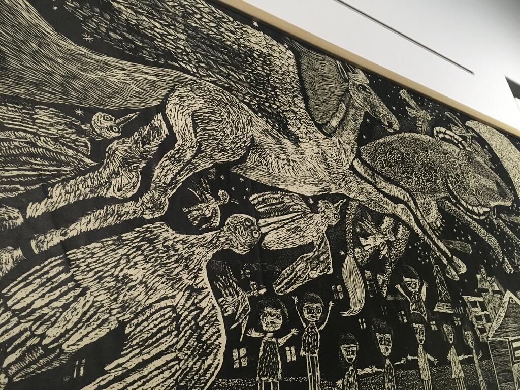 Masanori 原画 牛と鳥 アート作品 天馬と牛と鳥が夜空を駆けていく : イラストレーターおしのともこブログ