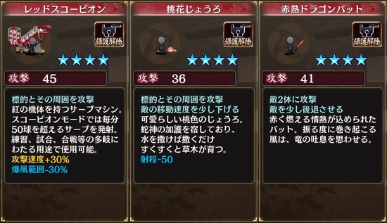 城プロ レッドスコーピオン 桃花じょうろ 赤熱ドラゴンバット 武器まとめ 城プロre速報 城プロreまとめ