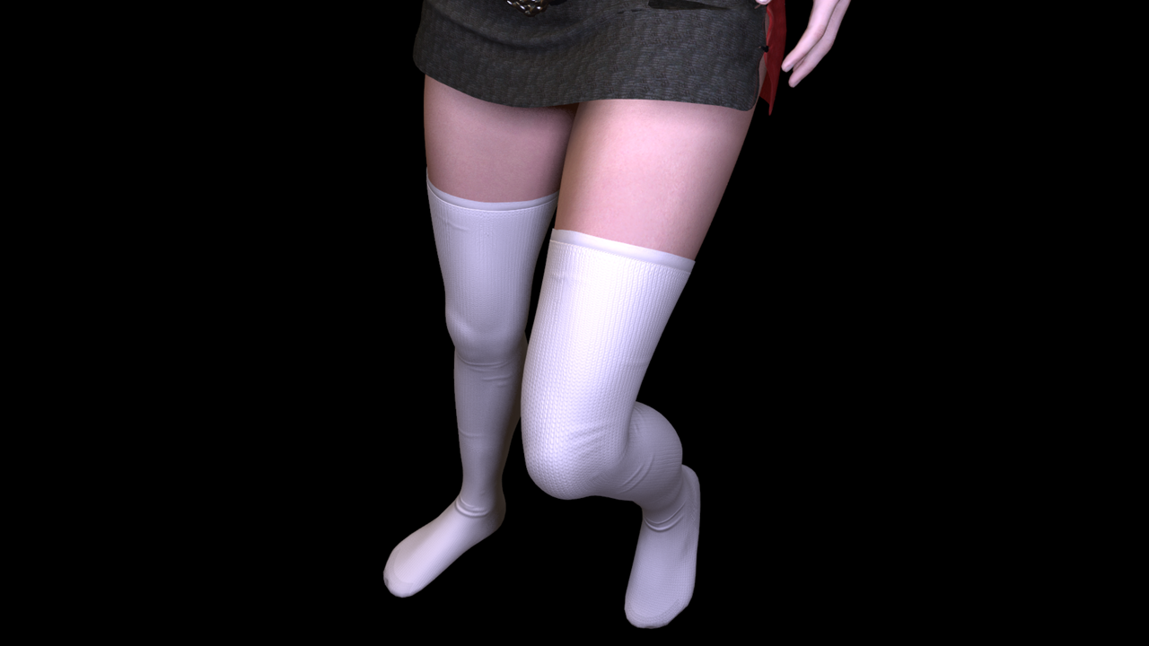 長い靴下を作る おっさんと立体物 3d