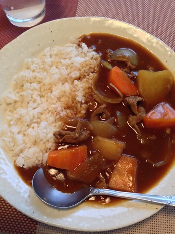 カレーの完成、試食