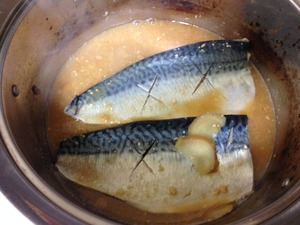 サバの味噌煮の調理、その９