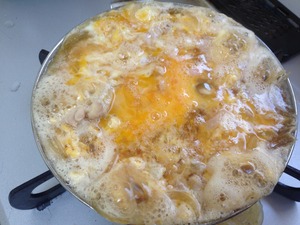 親子丼の調理、その６