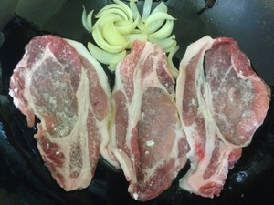 豚の生姜焼きの調理、その４