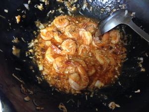 エビチリの調理、その５