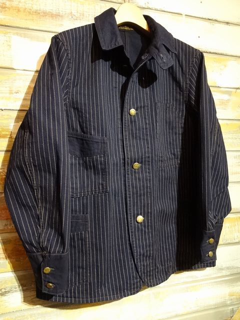 フリーホイーラーズ　インディゴ ウォバッシュストライプGOLDEN SPIKE New！ FREEWHEELERS ”GOLDEN SPIKE” WORK COAT （INDIGO WABASH