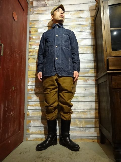 New！ FREEWHEELERS ”GOLDEN SPIKE” WORK COAT （11oz INDIGO DENIM