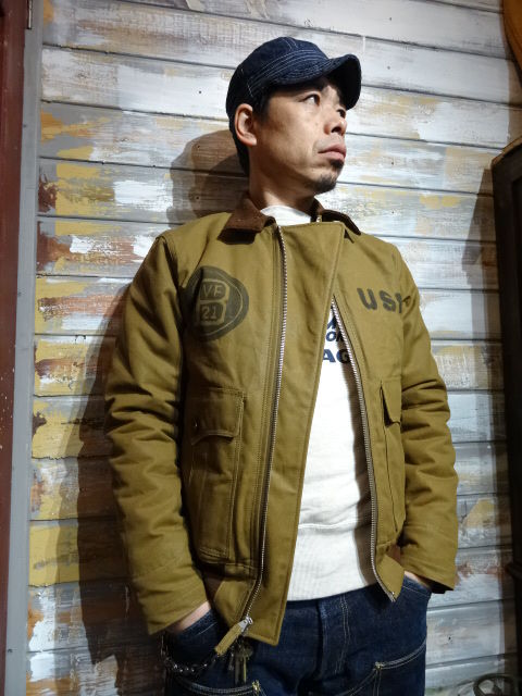 New！ FREEWHEELERS NAVY FLYING JACKET TYPE-37J1 RED BEIGE : OLD  