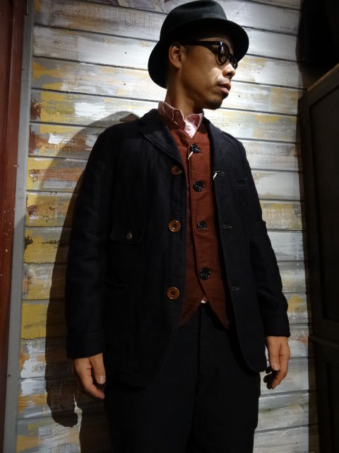 New！ FREEWHEELERS ”Avedon” SACK COAT NAVY : OLD STAND 