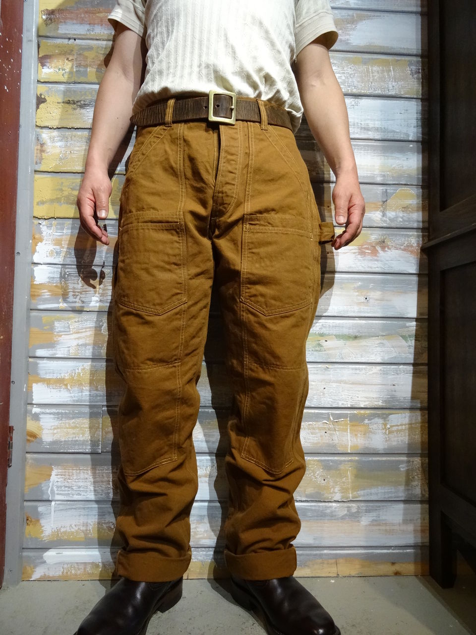 New！FREEWHEELERS ”LEAD SLED OVERALLS”CARAMEL BROWN : OLD