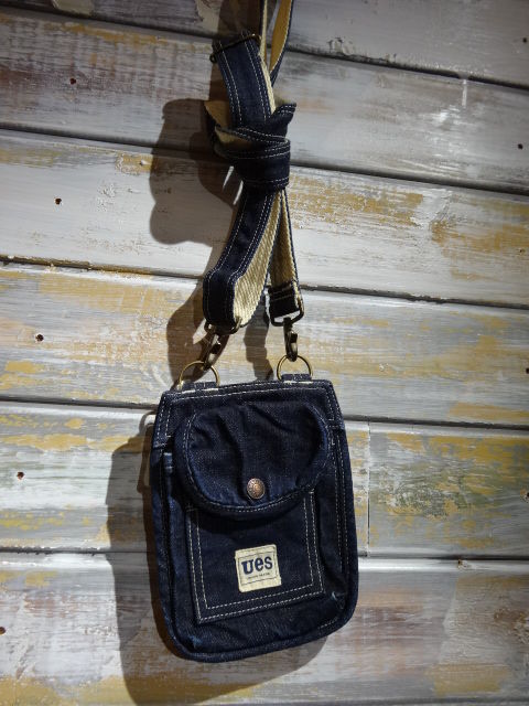 未使用 完売品 UES ウエス 2way デニムボストンバッグ ショルダー 新作 UES ”2 WAY BOOK CARRY” ショルダー・ポーチ 2色 : OLD