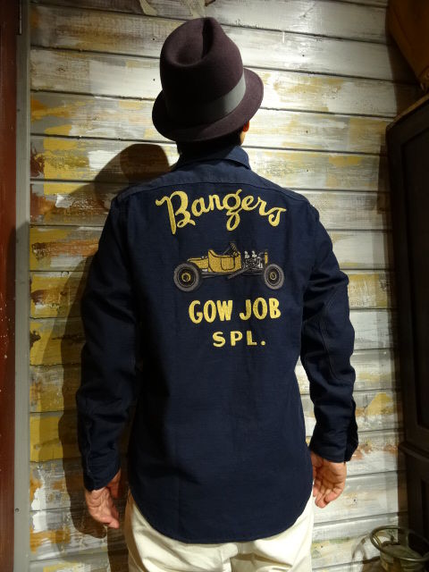 New！ FREEWHEELRS ”Bangers Gow Job” M1916 SHIRTS NAVY : OLD