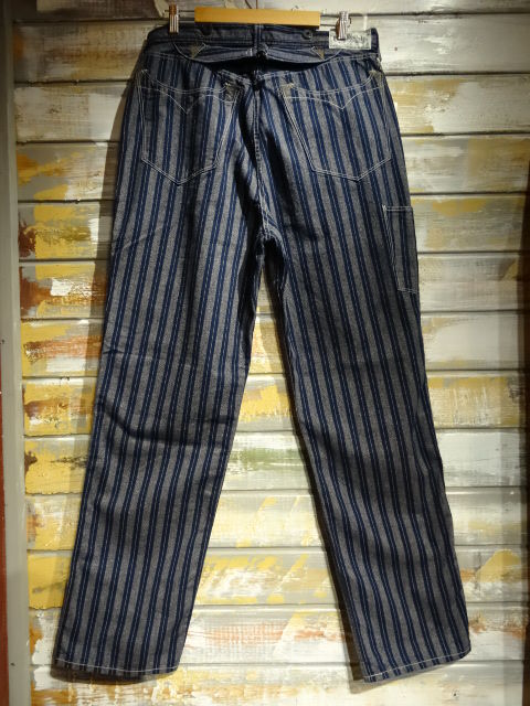 New！ FREEWHEELERS ”BRAKEMAN OVERALLS” GRAINED DOT STRIPE WABASH