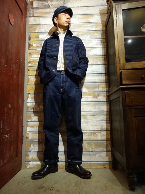 New！ FREEWHEELERS ”GOLDEN SPIKE” WORK COAT （INDIGO WABASH