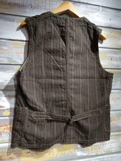New! FREEWHEELERS ”CONDUCTOR VEST” BROWN RANDOM STRIPE New! FREEWHEELERS ”CONDUCTOR VEST” BROWN RANDOM STRIPE