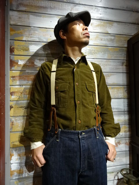 u*9様 雰囲気抜群　FREEWHEELERS モールスキン　ドッカーシャツ　ネ New！ FREEWHEELERS ”DOCKER SHIRTS” 2色 : OLD STAND UP