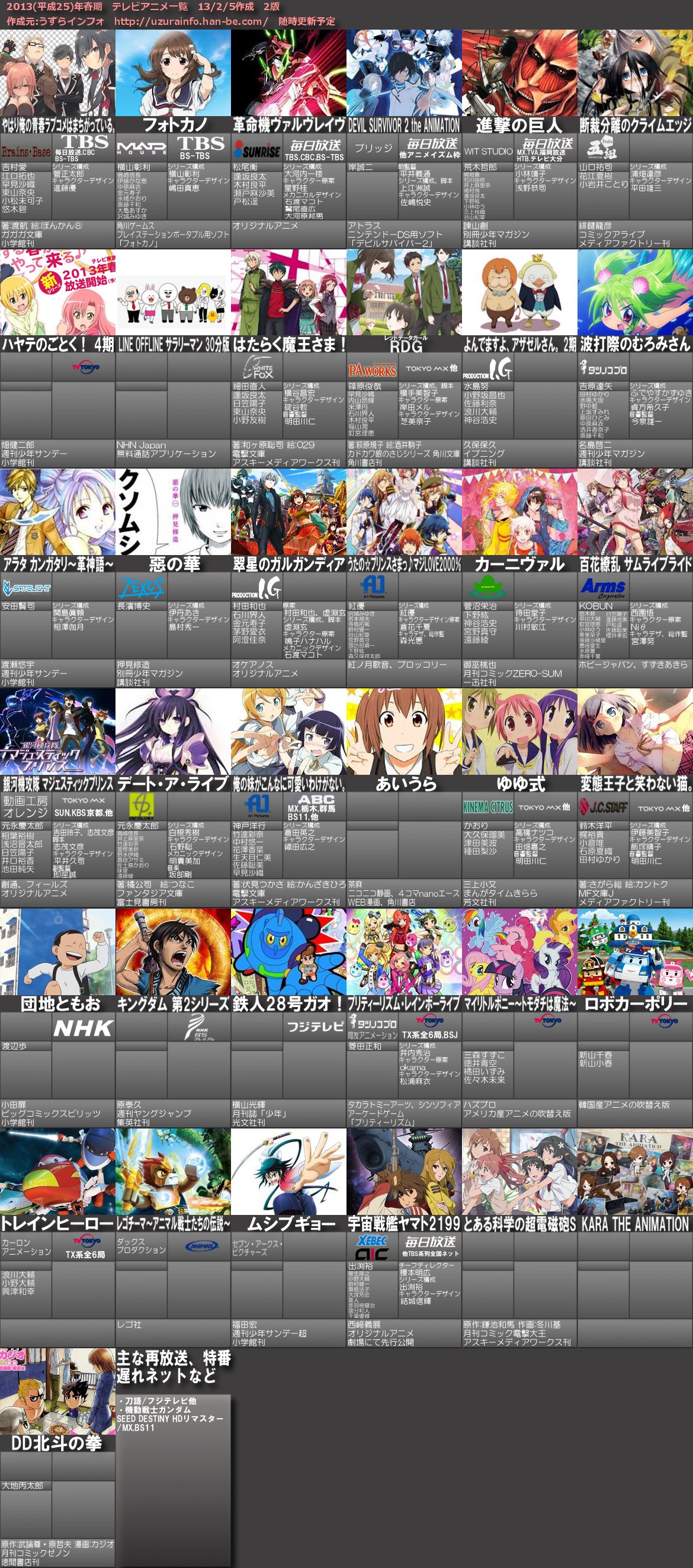 13年春アニメ リストの最新版来たぞおおおおおおお 移転しました オタク Com 跡地