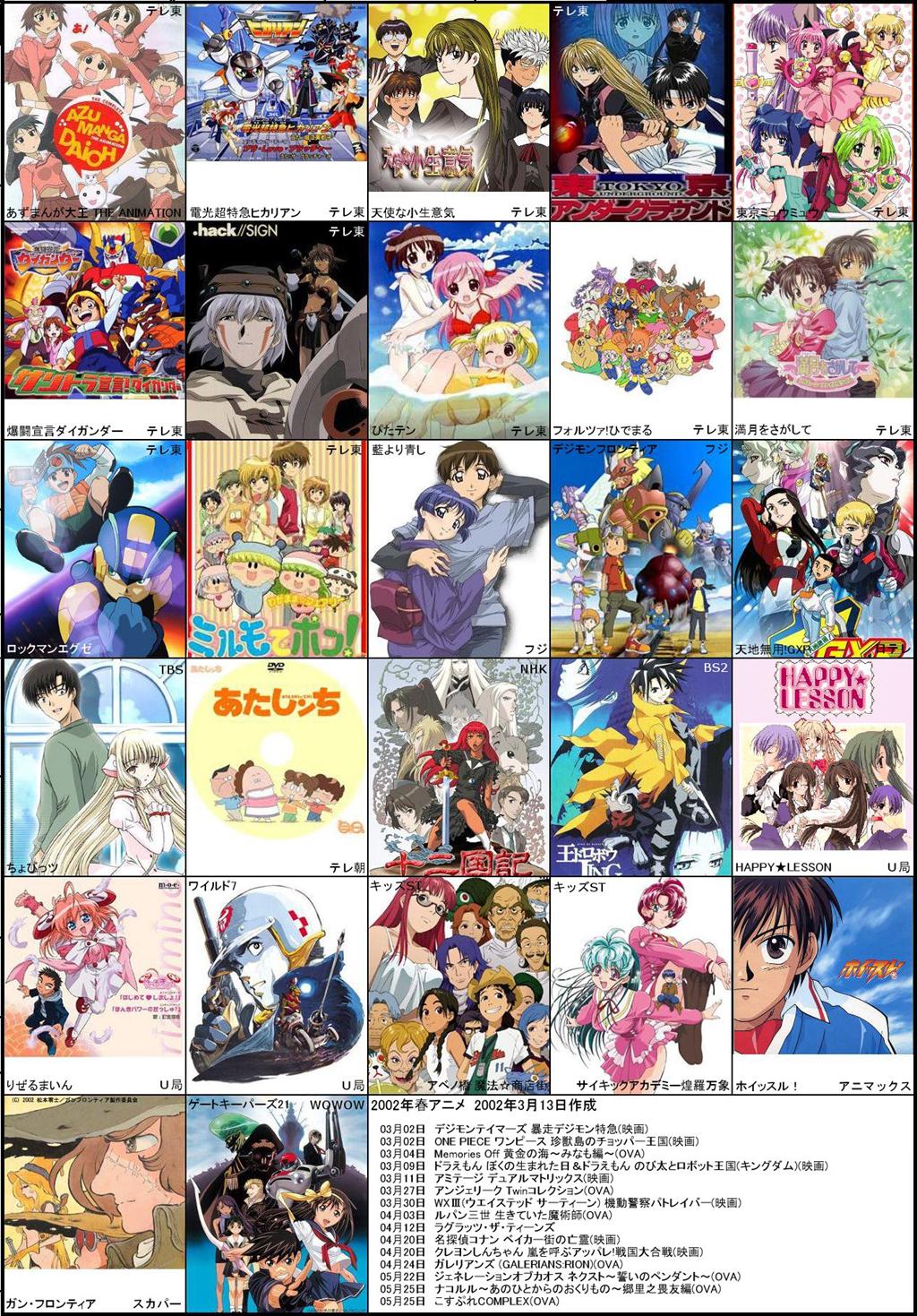 12年春アニメと02年春アニメを比べてみた 懐かしいなぁー 移転しました オタク Com 跡地
