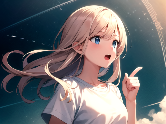 何かを思いついた女の子