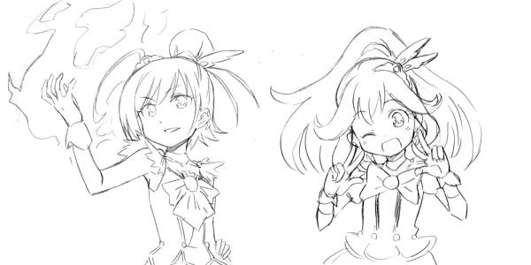 スマイルプリキュア みさくらなんこつ先生がキュアピース 安部真弘先生がキュアサニーを描く 萌えオタニュース速報