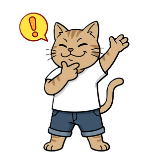 何かひらめいたねこ