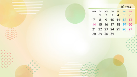 2024年-10月カレンダー