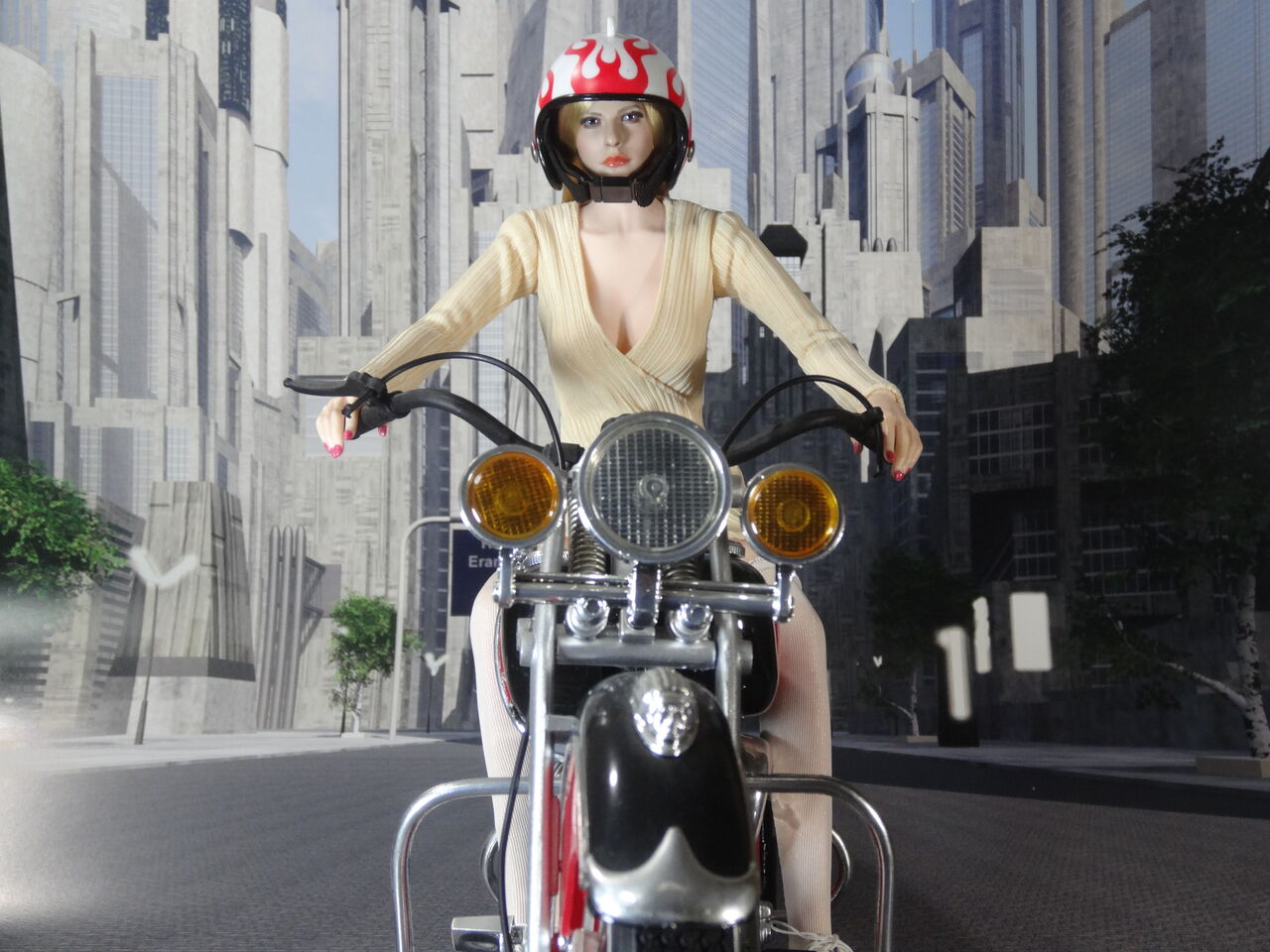 1948式インディアンチーフ＆バイクガール 1／6モデル完成品