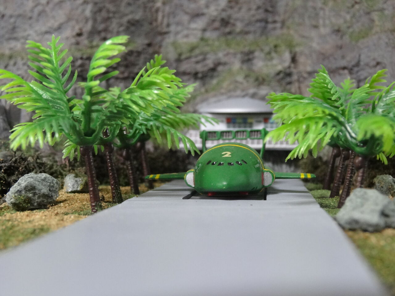 トレーシー島(国際救助隊本部) ノンスケールジオラマ製作記④ トレーシー島(国際救助隊本部) ノンスケールジオラマ製作記④